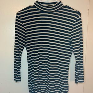 Striped turtle neck blouse